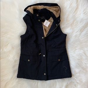 Black Vest with Faux fur lining